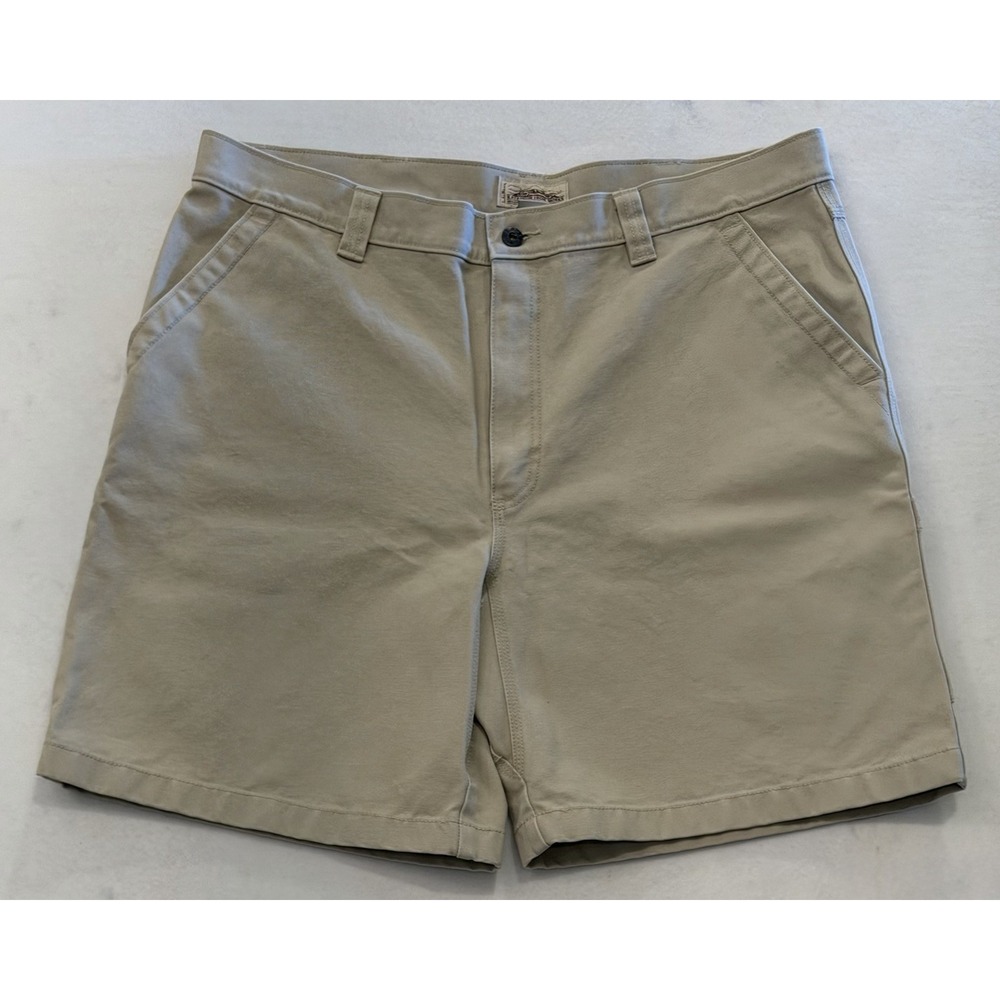 L.L.Bean Katahdin Iron Works Men's Shorts Size 40 Khaki Canvas Work Utility NWOT